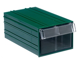 Пластиковый короб C-2 с выдвижным ящиком, зелёный
