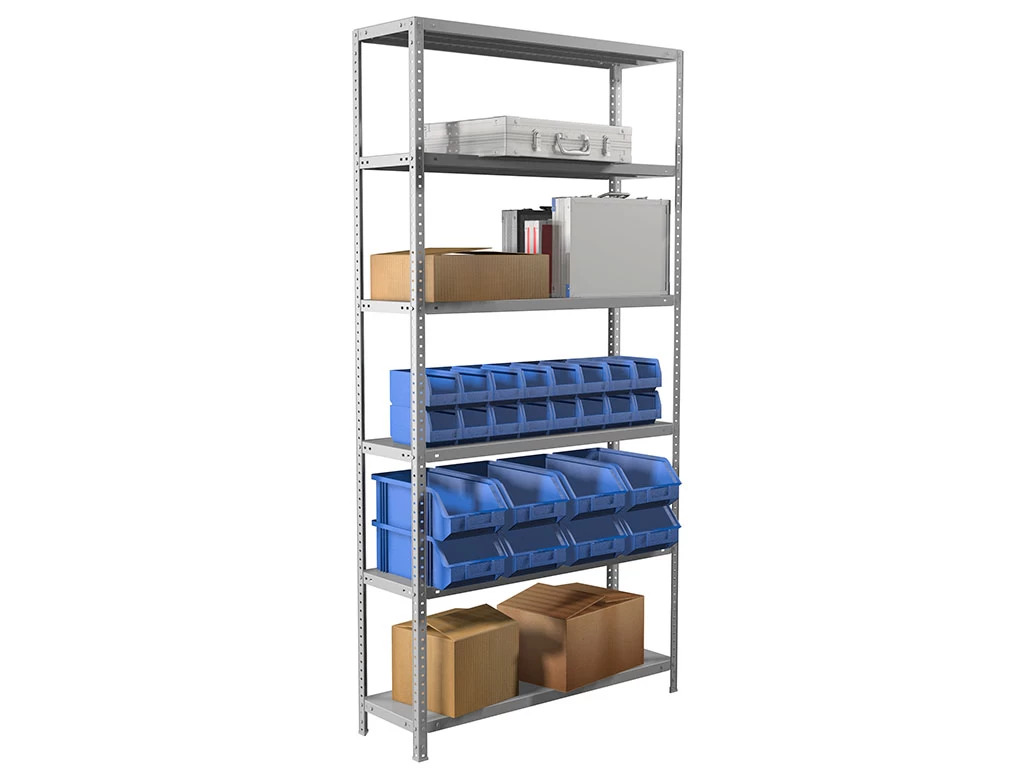 Стеллаж MS Hard металлический (1850x1000x300 мм, нагрузка 200 кг/полку, 6 полок)