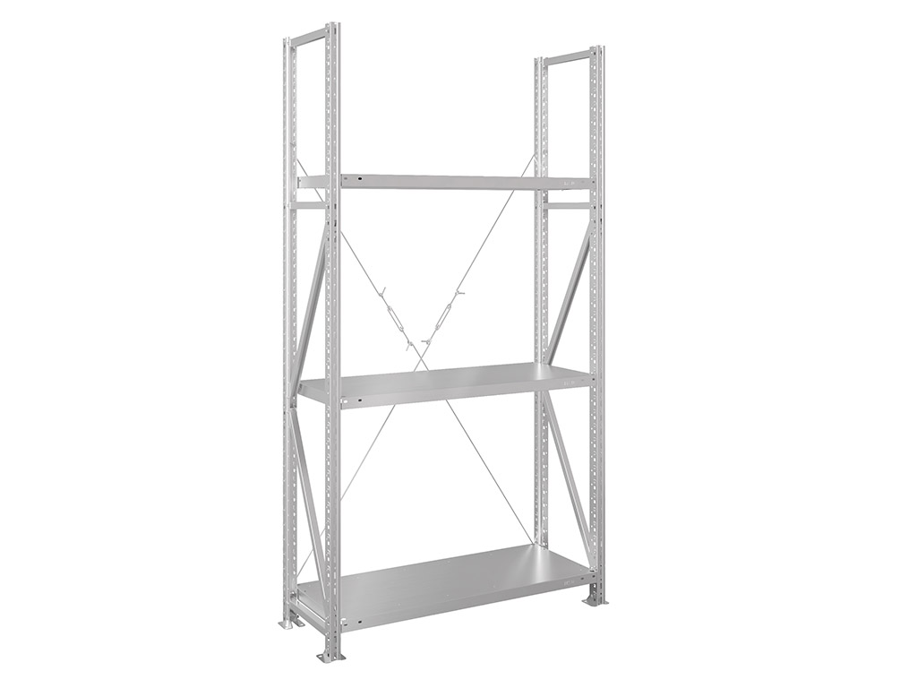 Стеллаж MS U металлический (3000x1272x400 мм, нагрузка 280 кг/полку, 3 полки)