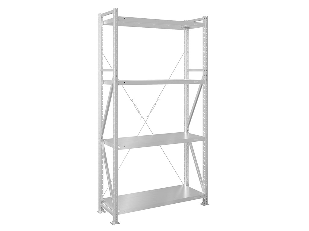 Стеллаж MS U металлический (2500x1272x400 мм, нагрузка 300 кг/полку, 4 полки)