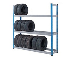 Стеллаж металлический для колес, шин и дисков МКФ (Ш) 15613-2,5 (2500*1525*610 мм, 3 яруса, нагрузка до 300 кг на ярус)